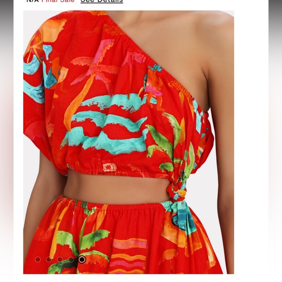 Farm Rio Panama mini linen dress with cutouts size XL - Picture 4 of 5